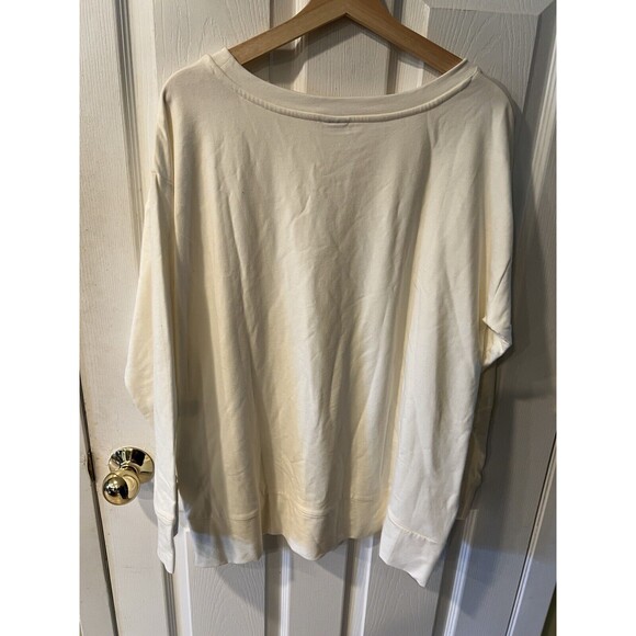 Chicos Zenergy Top Womens 2 Sz L Knit Button Hem Casual Coastal Sweatshirt New - Picture 7 of 8